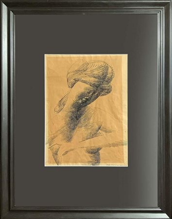 Emilio Greco (Catania, 1913-Roma,1995). Nudo di donna. 49x35, disegno a china...