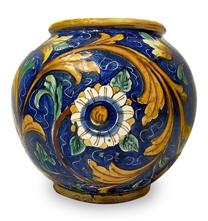 Boccia in ceramica di Caltagirone, Bottega Di Bartolo, inizi XX secolo....