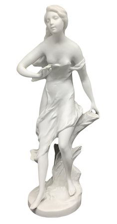 Statuetta in bisquit raffigurante donna svestita, XX secolo TECA ROTTA