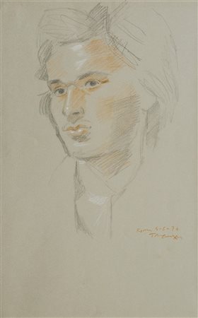 Yannis Tsarouchis (Pireo 1910-Atene 1989)  - Ritratto di giovane uomo, 1974