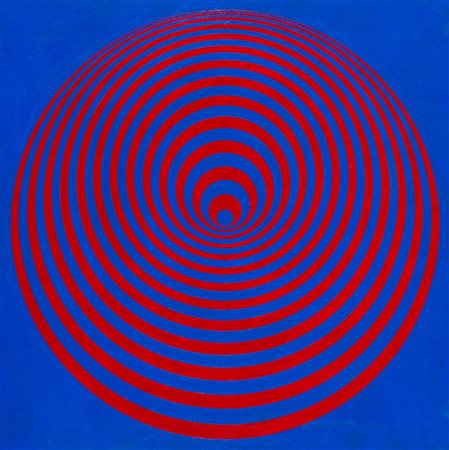 Marina Apollonio (Trieste 1940)  - Dinamica circolare 6S blu + rosso, 1966
