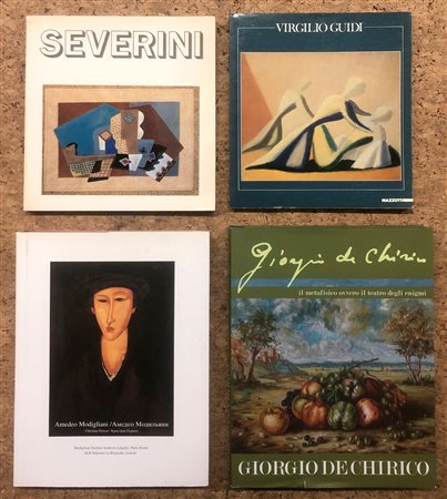 ARTE FIGURATIVA ITALIANA (DE CHIRICO, GUIDI, SEVERINI E MODIGLIANI) - Lotto unico di 4 cataloghi