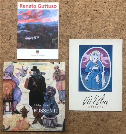 ARTE FIGURATIVA ITALIANA (GUTTUSO, POSSENTI, VIVIANI) - Lotto unico di 3 cataloghi