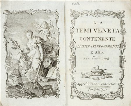 [VENEZIA] - La Temi Veneta: 5 annate del celebre almanacco veneziano. Venezia: