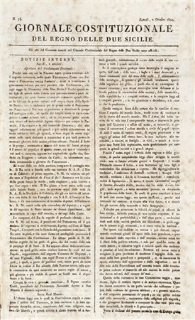 [RISORGIMENTO] - Giornale Costituzionale delle Due Sicilie. Napoli: 1820.

Raro