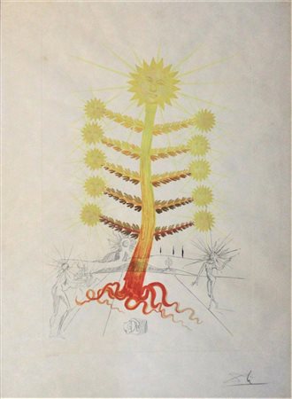 Salvador Dali' HELIANTHUS SOLIFER (SOLEIL) acquaforte acquatinta su carta...