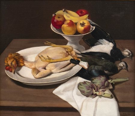 Natura morta con pollo spennato, 1928