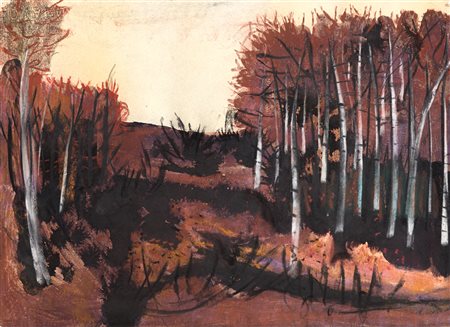 FRANCESCO TABUSSO (1930-2012) - Bosco di betulle, 1960 circa