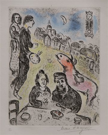 Marc Chagall (Liosno 1887 ‑ Saint Paul De Vence 1985) “Le repas” 1980...