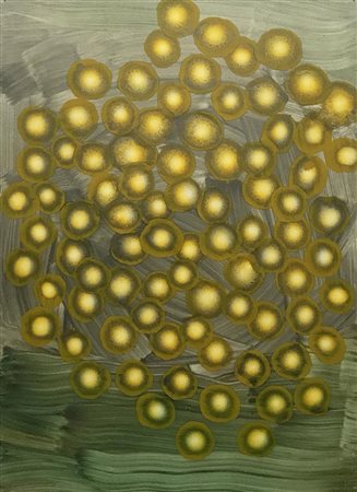 Ross Bleckner UNTITLED olio su cartoncino, cm 76,5x55,5 sul retro: firma e...