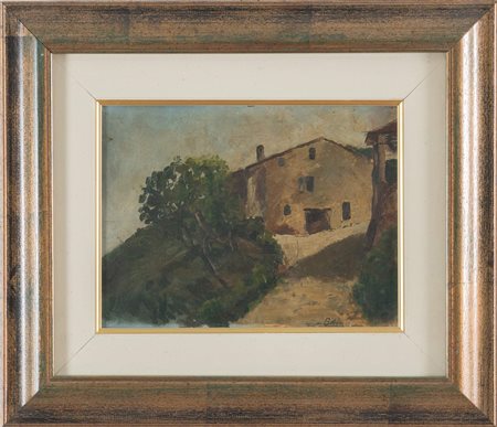 ALDO BORGONZONI (Medicina 1913 - Bologna 2004) "Rudere", 1933. Olio su...