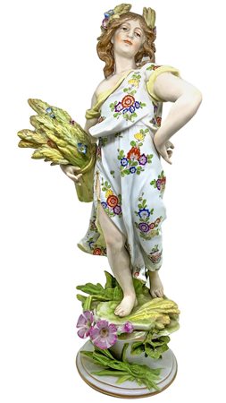 Statuetta in porcellana di Capodimonte raffigurante allegoria della...