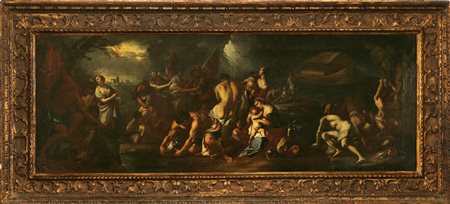 Ambiente di - GIORDANO LUCA (1634 - 1705) L'arca di Noè. Olio su tela. Cm...