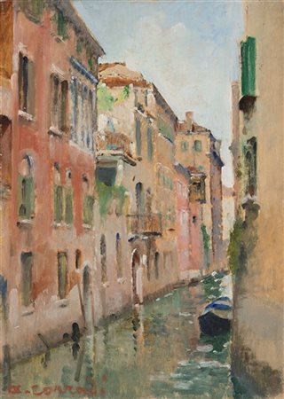 Alfonso Corradi "Venezia" 1968
olio su compensato (cm 34.5x25)
Firmato in basso