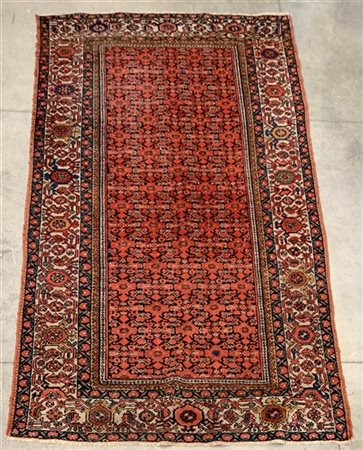 Tappeto Mossul, Persia, Secolo XX. Decoro Herati rosso su fondo blu (cm 293x160