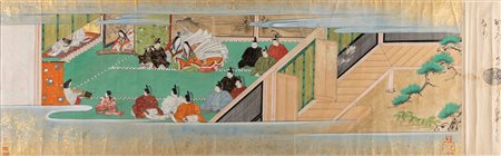 Scuola di Tosa, Giappone secolo XVIII - Scena di vita a palazzo