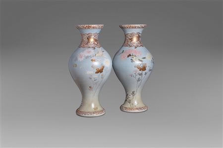Coppia di vasi, Giappone Satsuma inizi secolo XX
