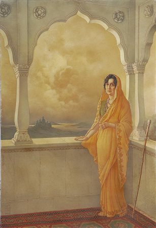 GEORGIEV BORIS (1888 - 1962) Ritratto della principessa Rajkumari Amrit Kaur...