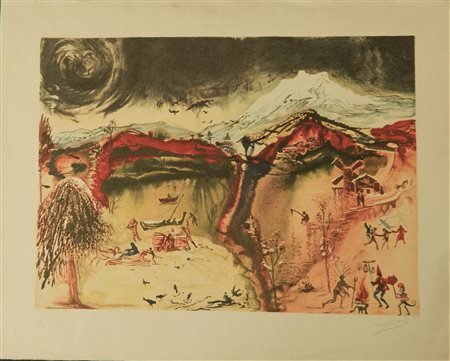 Salvador Dali' Salvador Dali' SENZA TITOLO litografia, cm 54x68 firma es....