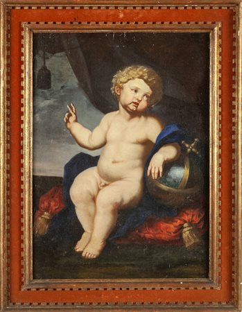 Scuola napoletana sec.XVII "Salvator Mundi" 