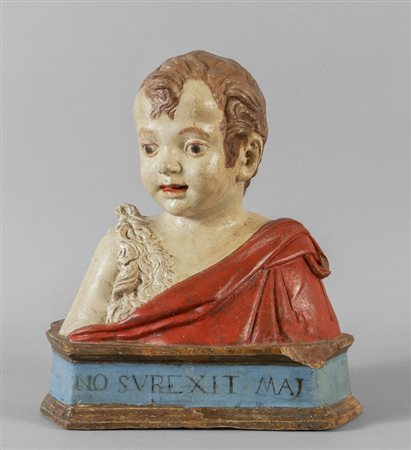 San Giovannino, busto in terracotta policroma, 