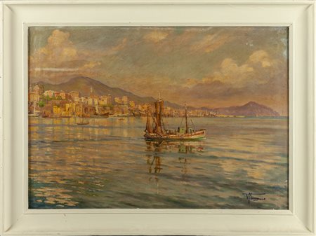 VASCO MENEGOZZO (1886-1974) <br>Genova vista dal 