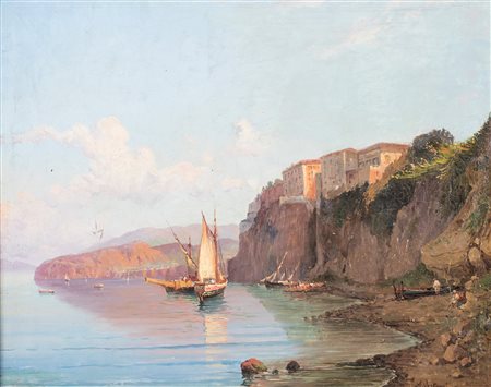 Achille Vertunni - Marina di Sorrento - Firmato in basso a destra: A....