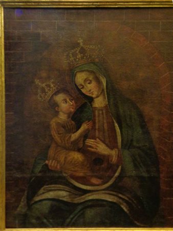 "Madonna con Bambino" olio inizi sec.XIX<br>cm. 