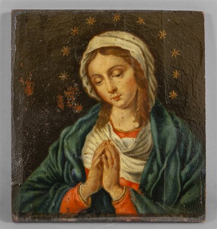 "Madonnina orante" olio su tavoletta<br>cm. 