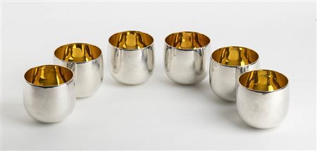 Sei bicchieri da barca in argento 925/1000 - anni '70, argentiere BULGARI