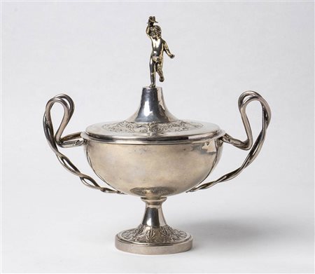 Zuccheriera italiana in argento 889/1000 - Roma 1815-1842, argentiere Francesco Colein