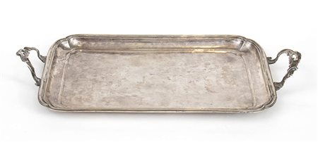 Vassoio rettangolare italiano  in argento - Roma fine XVIII secolo