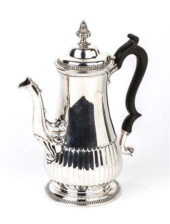 Caffettiera inglese in argento 925/1000 - Londra 1896, argentieri Sibray, Hall & Co Ltd