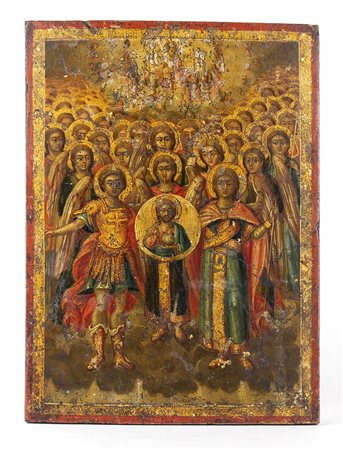 Icona russa raffigurante Tutti i santi - XIX secolo