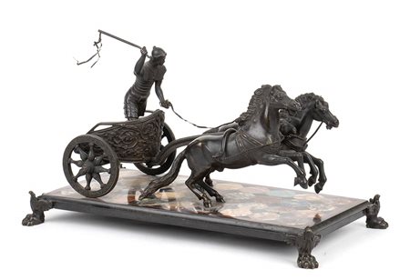 Scultura Grand Tour Italiano in bronzo e commesso di pietre dure - XIX secolo