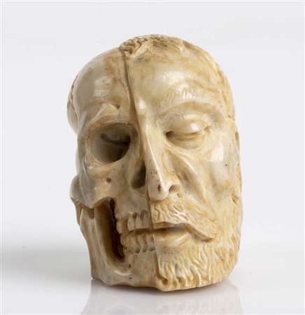 "Memento Mori", teschio tedesco in osso - XIX secolo
