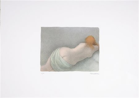 MESSINA FRANCESCO (1900 - 1955) Donna di schiena. Litografia. Cm 50x70....