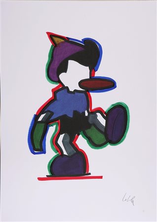 LODOLA MARCO (n. 1955) Pinocchio. Serigrafia ritoccata a mano. Cm 70x50....