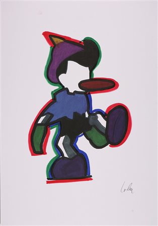 LODOLA MARCO (n. 1955) Pinocchio. Serigrafia ritoccata a mano. Cm 70x50....