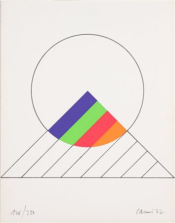 CARMI EUGENIO (n. 1920) Senza titolo, 1972. Serigrafia su carta. Cm 27x21....