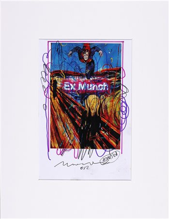 MANERA ENRICO (n. 1947) Munch, 2012. Tecnica mista su carta. Cm 30x20....