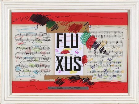 CHIARI GIUSEPPE (1926 - 2007) Fluxus. Tecnica mista e collage su carta. Cm...