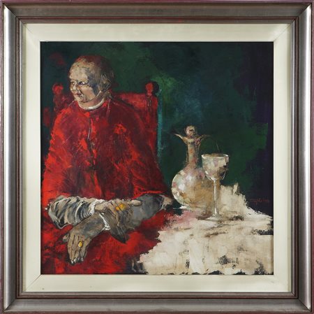 TASSI ANGELO (n. 1937) Senza titolo. Olio su tela. Cm 70x70. 1975/76. Al...