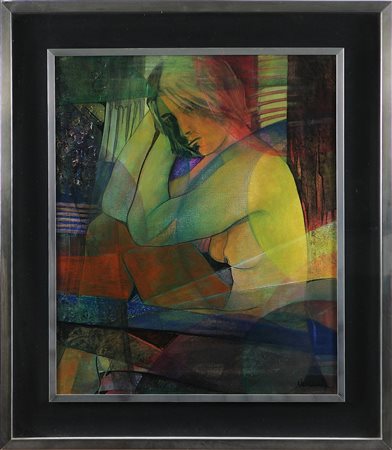 NANNELLI GIOVANNI (n. 1968) Nudo di donna. Olio su tela. Cm 60x49. Firma in...