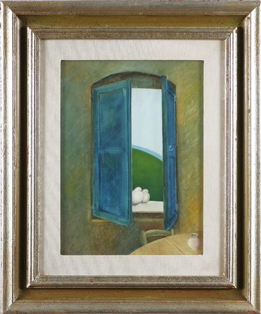 ARTINI PAOLO (n. 1929) Finestra. Olio su tela. Cm 40x30. Firma in alto a...