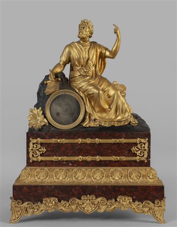 Grande orologio Carlo X in bronzo raffigurante 