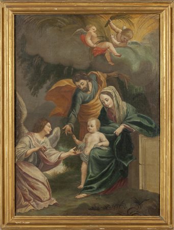 Scuola italiana sec.XVIII "Sacra Famiglia tra gli 