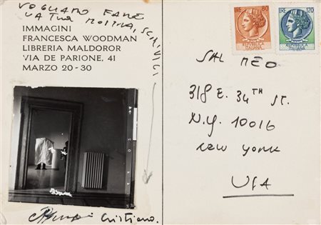 Francesca Woodman (1958-1981)  - Postcard, invito alla mostra "Immagini", 1978