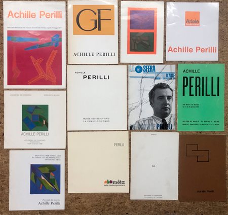 ACHILLE PERILLI - Interessante lotto composto da numerosi e storici cataloghi e pieghevoli illustrati realtivi ad esposizioni dell'Artista: