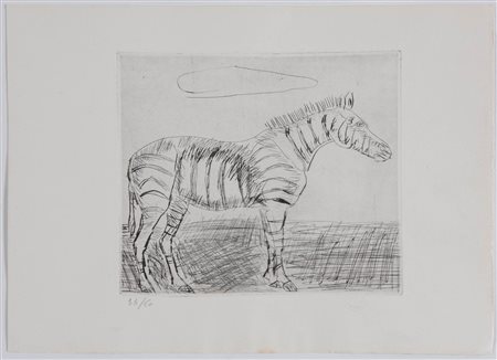 Antonio Ligabue (Zurigo 1899 - Gualtieri 1965), “Zebra”.